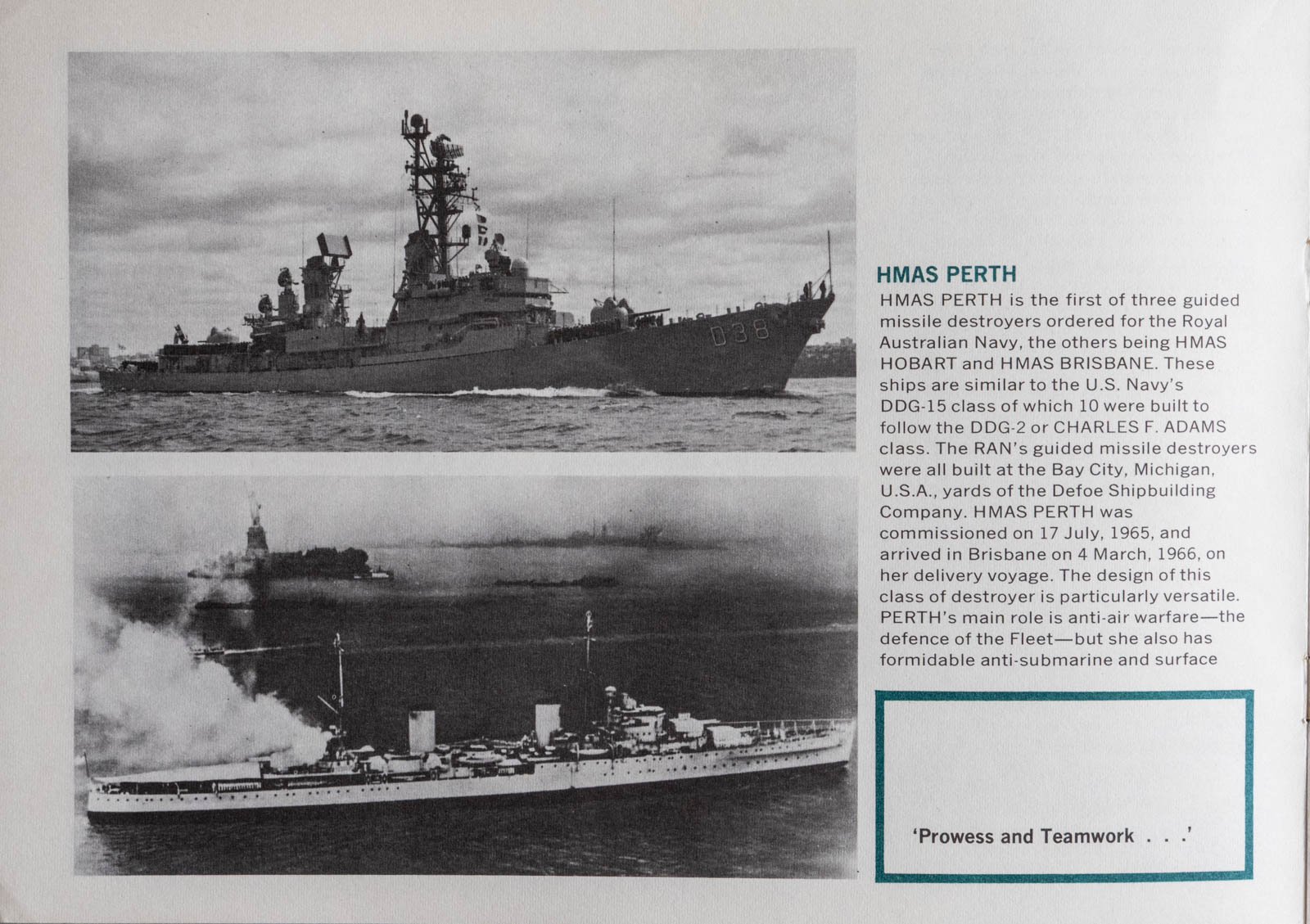 HMAS Perth Commendation